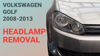 Volkswagen Golf 20082013 Headlamp removal [upl. by Kelley724]