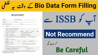 ISSB Bio Data Form Filling  PMA Initial Interview Form Filling [upl. by Medwin]