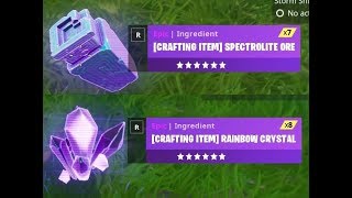 FOUND INGREDIENT SPECTROLITE ORE AND RAINBOW CRYSTAL 6 STARS FORTNITE PVE [upl. by Htebzile740]