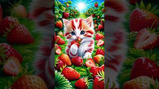 Cat Strawberry strawberry shorts funny cat cats catlover catlovers cartoon viralvideo lov [upl. by Siroved]