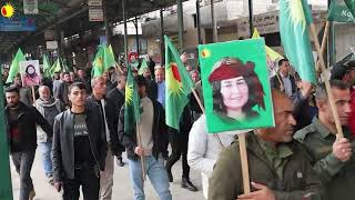 Bi Dehan Mêr en Kantona Firatê li Bajarê Kobanê li Dijî Tundiya li Ser Jinê Meşiyan [upl. by Erdnaet]