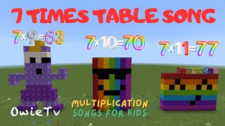 7 Times Table Song  Multiplication Songs for Kids  Minecraft Numberblocks Counting Songs [upl. by O'Neill]