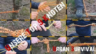 Unsere Top 9 Outdoor Knoten  Essential Knots You Need To Know  Bushcraft  Urban Survival 🏕️ [upl. by Hertberg]