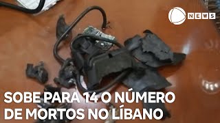 Novas explosões deixam pelo menos 14 mortos no Líbano [upl. by Leban24]