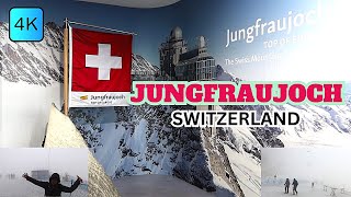 JUNGFRAUJOCH TOP OF EUROPE THE HIGHEST RAILWAY STATION IN EUROPE SWITZERLAND 4K [upl. by Asiram]