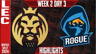 MDK vs RGE Highlights  LEC Winter 2024 Week 2 Day 3  MAD Lions KOI vs Rogue [upl. by Nightingale553]