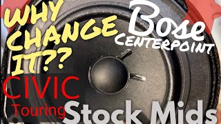 Stock Bose Centerpoint MidWoofer review Honda Civic Sport Touring rear door speaker Details [upl. by Akiemat]