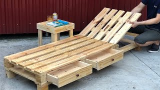 Pallet Projects Outdoor Garden Yard  DIY Outdoor Sun Loungers from Wooden Pallets [upl. by Hersh]