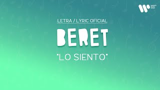 Beret  Lo siento Lyric Video Oficial  Letra Completa [upl. by Diego]