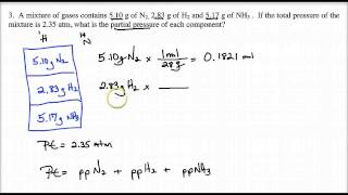 Lecture 21a Daltons Law worksheet questions 13 [upl. by Zanas781]