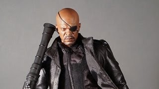 Hot Toys Nick Fury MMS 169 ActionFeaturesnet Toy Talk Review Marvel Avengers Movie 12quot Figure [upl. by Ayat]