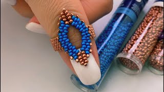 peyote stitch anillo de mostacillas [upl. by Hannahsohs]