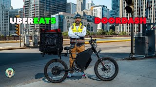 Pedaling Through Chicago Uber Eats and DoorDash Deliveries on My Bike [upl. by Marler]