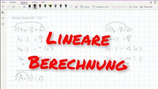 Lineare Berechnung [upl. by Machutte981]