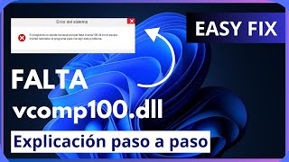 SOLUCION El programa no puede iniciarse porque falta vcomp100dll en el equipo [upl. by Sussman]