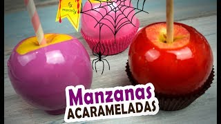 MANZANAS DE COLORES con CARAMELO espejo PERFECTAS 🕷 Halloween by MARIELLY [upl. by Vanda]