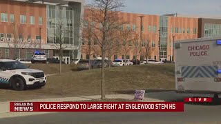 Chicago police respond to large fight at Englewood STEM [upl. by Nace]