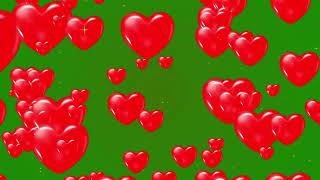 💕 CORAZONES flotando en el aire chroma key 💓  efecto chroma key san valentin  ❤️ [upl. by Jase775]