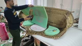 how to upholster a victorian sofa or couch  UPHOLSTERY FOR BEGINNERS [upl. by Olgnaed]