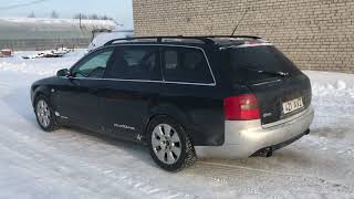 Audi a6 c5 25tdi 110kw quattro straight pipe sound and snow test [upl. by Olnek]