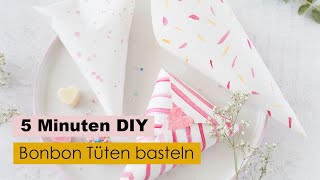 Bonbontüten basteln  DIY Geschenkt zum Muttertag ✂️  5 Minuten DIY [upl. by Bekha]