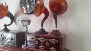 Rare 1920s celluloid pyralin radio horn collection [upl. by Aihsrop]