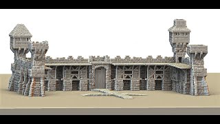 Massive Outer Castle Walls For 3D Printed Tabletop Terrain [upl. by Ahsinnek]