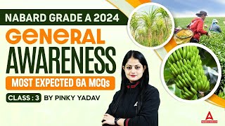 NABARD Grade A 2024  NABARD Grade A General Awareness MOST EXPECTED GA MCQs 3  GA By Pinky Yadav [upl. by Guyer]