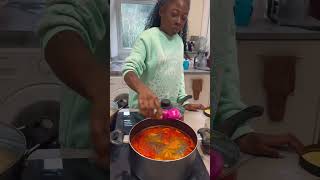 COOKING EGUSI RICE AND TURKEY STEW PEPPER SOUP AND GIZDODO [upl. by Ahsemrac]