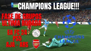 DISPUTANDO A VAGA NAS OITAVAS DA CHAMPIONS LEAGUE  AJAX X ARSENAL EA SPORTS FC 24  PS5 [upl. by Mackie]