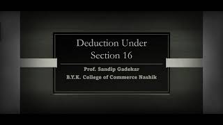 Deduction Under Section 16  Income from Salary [upl. by Amadas]