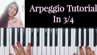 Piano Arpeggios Tutorial in Waltz Style 34 [upl. by Gnaig]