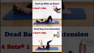 Curl up Slide on KneesDead Bug Arm Extension curlup deadbug muscletoningexercise toningexercise [upl. by Notlek490]