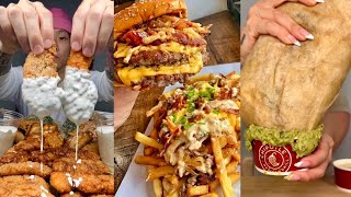 tiktok mukbang compilation 40  chipotle burrito wingstop and more [upl. by Favianus]