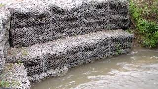 How to Properly Construct a Gabion Basket Stream Bank Stabilization Project [upl. by Yssim]