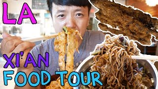 SPICY Noodles amp Chinese BURGERS in Los Angeles Xi’an Street Food Tour [upl. by Haldan]