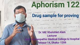 Aphorism 122 Organon of Medicine  Dr Md Khorshed Alam Lecturer GHMC Mirpur Dhaka [upl. by Rosemonde322]