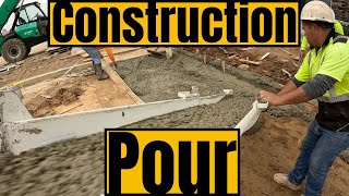 Construction sidewalk Pour Ready Mix Driver 3824 [upl. by Willy]