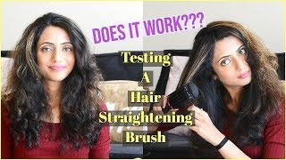 Testing a HAIR STRAIGHTENING BRUSH  DOES IT WORK Revlon Hair Straightener Review  Himani Aggarwal [upl. by Magnuson111]