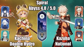 C5 Kachina Double Hydro And C1 Kazuha National SPIRAL ABYSS 48  50  Genshin impact [upl. by Neenwahs]