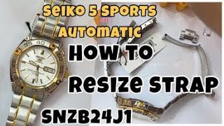 How to RESIZE STRAP Seiko 5 sports SNZB24J1 [upl. by Ardnalak557]