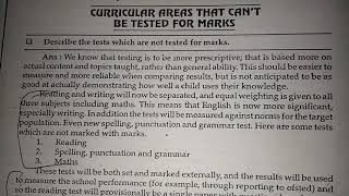CURRICULAR AREA THAT CANT BE TESTED FOR MARKS  ASSESSMENT FOR LEARNING  Bed 2nd YEAR [upl. by Auqkinahs]