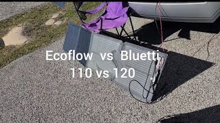 Bluetti PV120watts vs Ecoflow 110watts Head to Head output comparison [upl. by Zigmund]