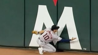 CATCH OF THE YEAR Astros Loperfido makes IMPROBABLE leaping juggling catch  TWICE [upl. by Aney]