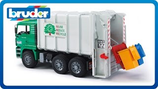 Bruder Toys MAN TGA Rear Loading Garbage Truck 02764 [upl. by Ociram]