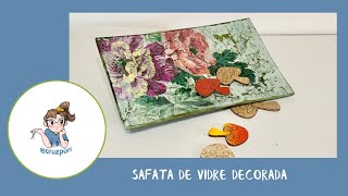 Decoupage sobre vidre i craquelat [upl. by Ardnuyek]