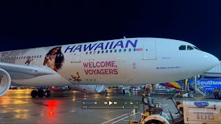 Hawaiian Airlines A330200 Moana 2 Stickers Taxi Into SeattleTacoma International Airport [upl. by Lytton]