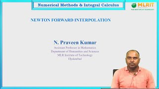 LEC03 Numerical Methods amp Integral Transforms  Newton Forward Interpolation by N Praveen Kumar [upl. by Arahsal912]