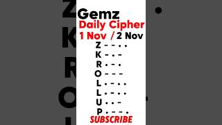 Gemz Daily Cipher Morse Code 1 Nov amp 2 November 2024  Unlock Today’s Code amp Rewards gemzdailycode [upl. by Rauscher605]