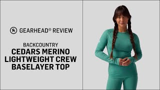 Backcountry Womens Cedars Merino Crew Baselayer Top  GH Review [upl. by Stortz]